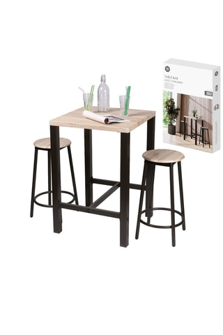 Table de bar et 2 tabourets Dock - 60 x 60 x 86 cm