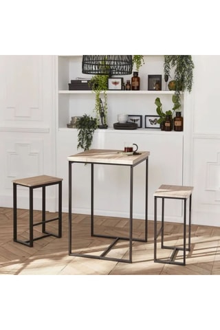 Table de bar et 2 tabourets Dock - 60 x 60 x 88 cm