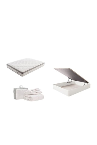 Pack colchón Paradise, canapé abatible de madera y nórdico - 27 cm