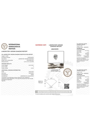 Synthetische Diamant van 0,30 karaat - Peervormig