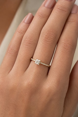 Synthetische Diamant van 0,33 karaat - Prinses