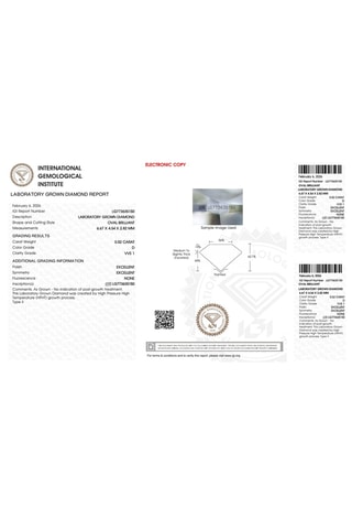 Synthetische Diamant van 0,52 karaat - Ovaal