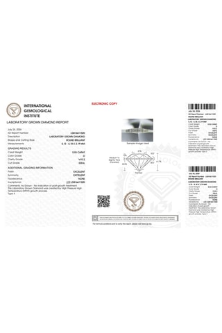 Synthetische Diamant van 0,53 karaat - Glanzend