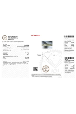 Synthetische Diamant van 0,53 karaat - Marquise