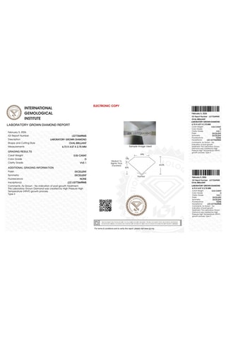 Synthetische Diamant van 0,53 karaat - Ovaal