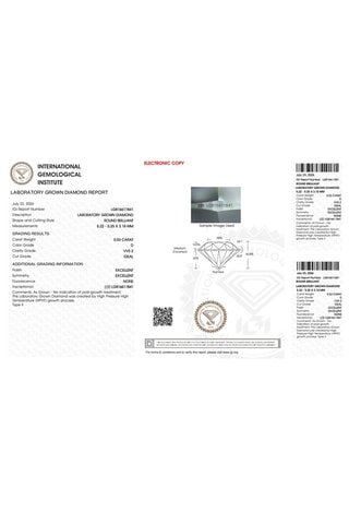 Synthetische Diamant van 0,53 karaat - Glanzend