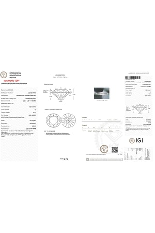 Synthetische Diamant van 1,00 karaat - Glanzend