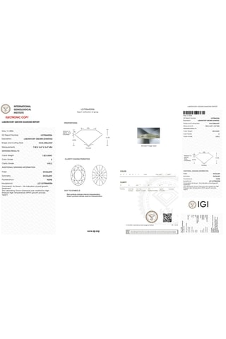 Synthetische Diamant van 1,00 karaat - Ovaal