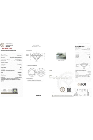 Synthetische Diamant van 1,01 karaat - Glanzend