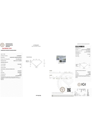 Synthetische Diamant van 1,02 karaat - Ovaal