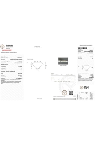 Synthetische Diamant van 1,03 karaat - Prinses