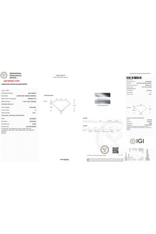 Synthetische Diamant van 1,03 karaat - Smaragdgroen