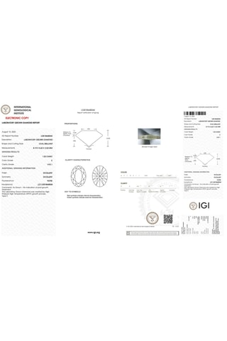 Synthetische Diamant van 1,03 karaat - Ovaal