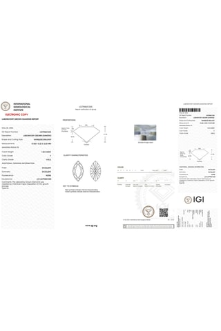Synthetische Diamant van 1,03 karaat - Marquise
