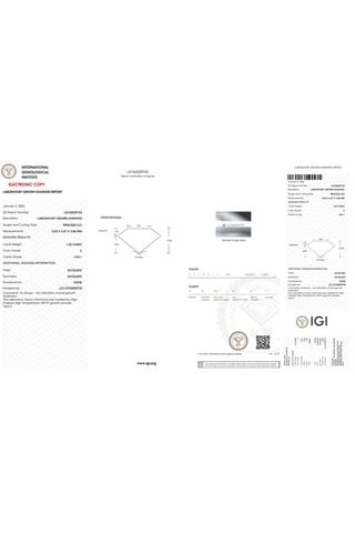 Synthetische Diamant van 1,03 karaat - Prinses