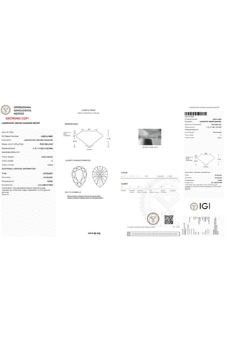 Synthetische Diamant van 2,00 karaat - Peervormig