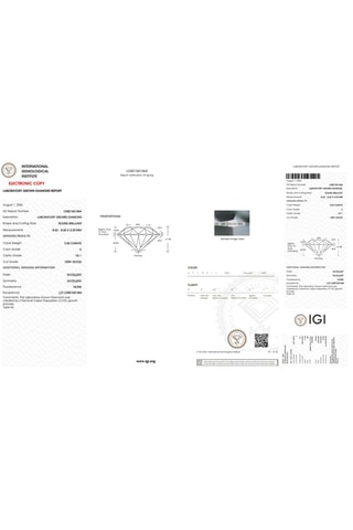 Synthetische Diamant van 2,50 karaat - Glanzend