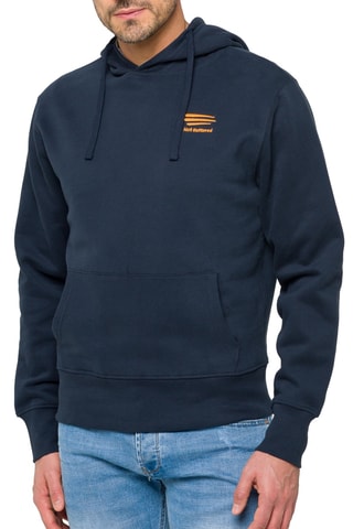 Sweat à capuche - Bleu marine et orange