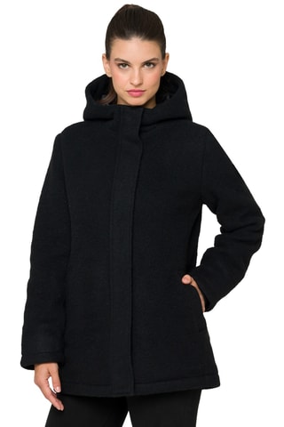 Manteau regular à capuche Jaipur - Noir