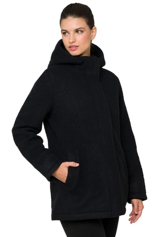 Manteau regular à capuche Jaipur - Noir
