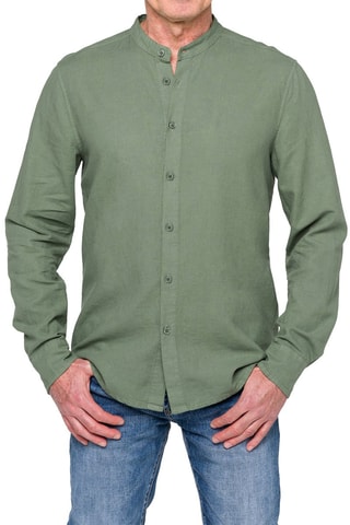 Chemise regular en lin - Kaki