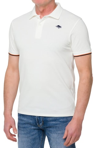 Polo regular - Blanc et bleu marine