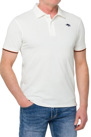 Polo regular - Blanc et bleu marine