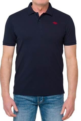 Polo regular - Bleu marine et rouge