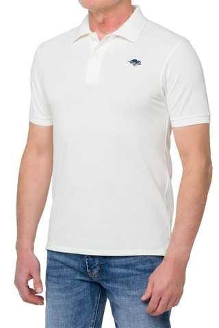 Polo regular - Blanc et indigo