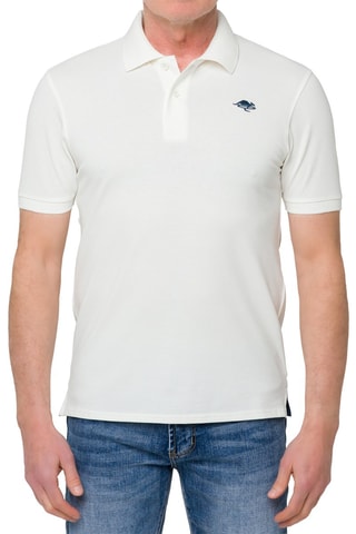 Polo regular - Blanc et indigo