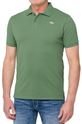 Polo regular - Vert et beige