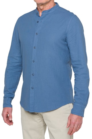 Chemise regular en lin - Bleu foncé