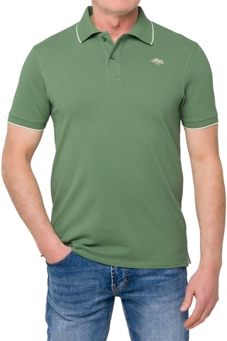 Polo regular - Vert et beige