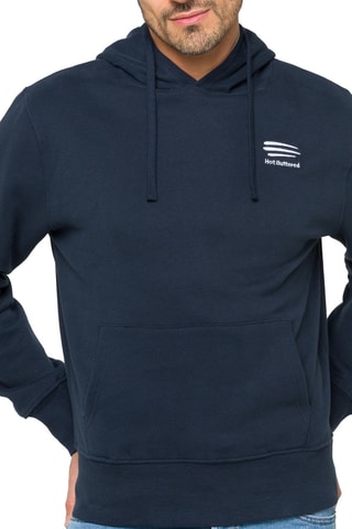 Sweat à capuche - Bleu marine et beige