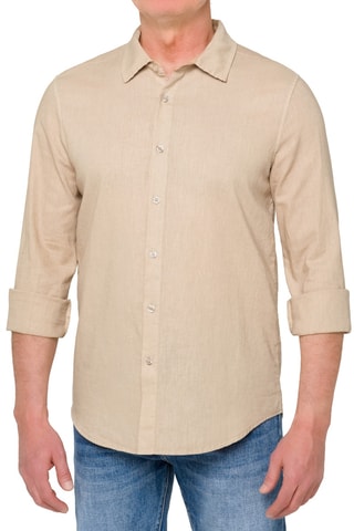 Chemise regular en lin Saunders - Beige