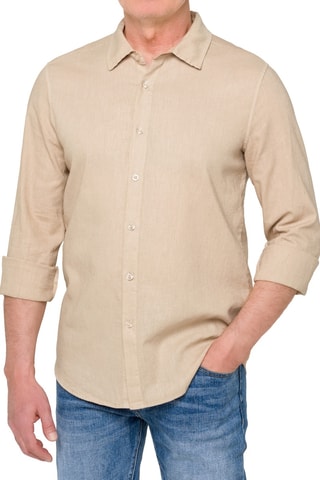 Chemise regular en lin Saunders - Beige