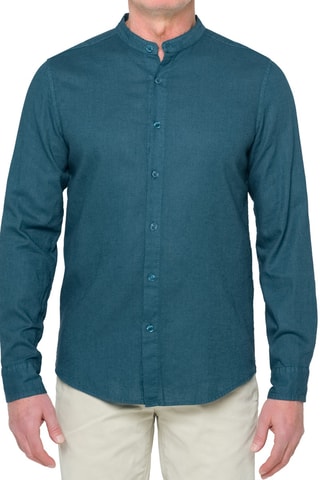 Chemise regular en lin Tongareva - Bleu canard