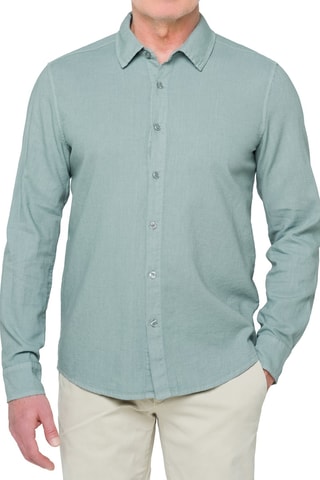 Chemise regular en lin Saunders - Vert