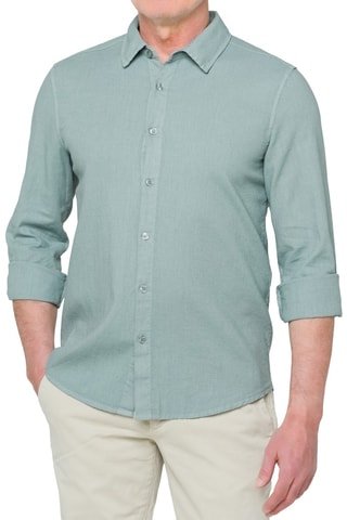 Chemise regular en lin Saunders - Vert