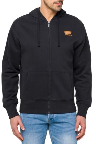 Sweat regular à capuche Waisai - Noir et orange
