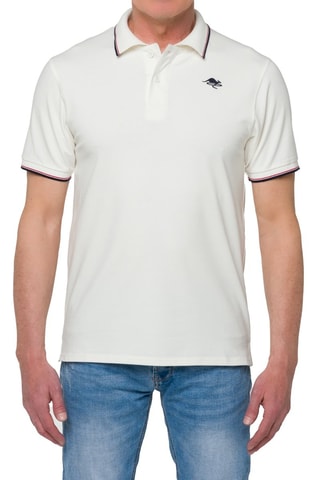 Polo regular - Blanc et bleu marine