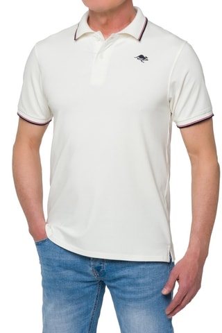 Polo regular - Blanc et bleu marine