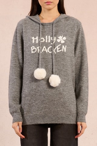 Pull à capuche - Gris chiné - Molly Bracken
