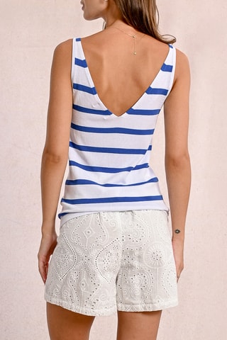 Top - Blanc et bleu roi - Molly Bracken