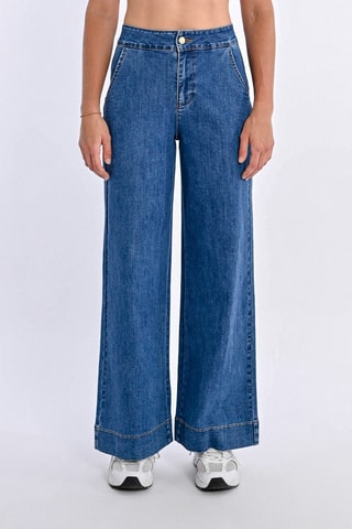 Jean large taille haute - Bleu cobalt - Molly Bracken