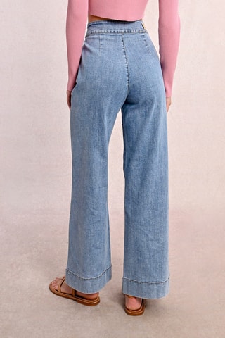 Jean large taille haute - Bleu clair - Molly Bracken