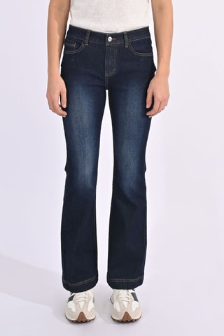 Jean flare taille haute - Bleu marine - Molly Bracken