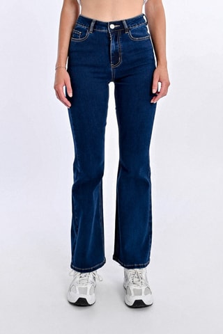 Jean flare taille haute - Bleu marine - Molly Bracken