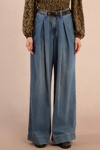 Jean large taille haute - Bleu foncé - Molly Bracken
