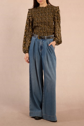 Jean large taille haute - Bleu foncé - Molly Bracken